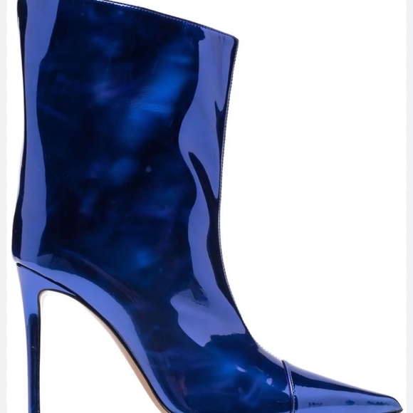 Authentic Alexandre Vauthier blue metallic ankle boots (Brand New)